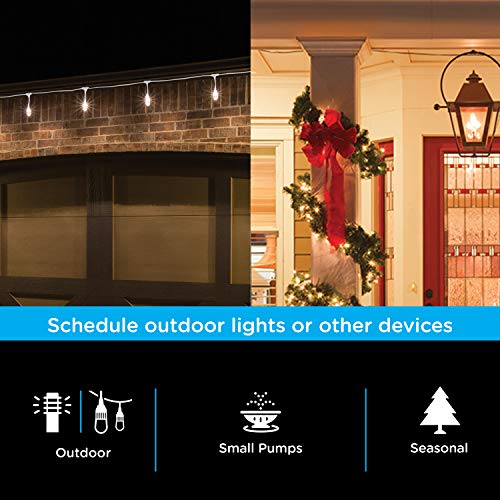 3 Pack - myTouchSmart Automatic 6-Hour Outdoor Countdown Timer with Photocell Light Sensor, Plug-In 1 Grounded Outlet, Set and Forget, Weather Resistant, Ideal for Outdoor, Seasonal Lighting, 44794 - Thumbnail 2