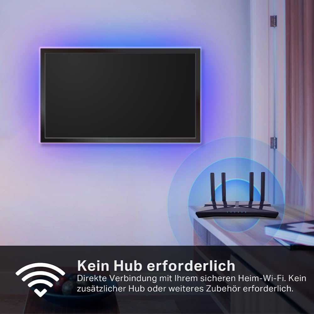 TP-Link Tapo L930-10 (5M * 2) Smart LED Strip funktioniert mit Alexa und Google Assistant, beschichtes Lichtband Sync mit Musik, App-Steuerung, Farbwechsel, Segmentcontrol, 16 Mio. Farben