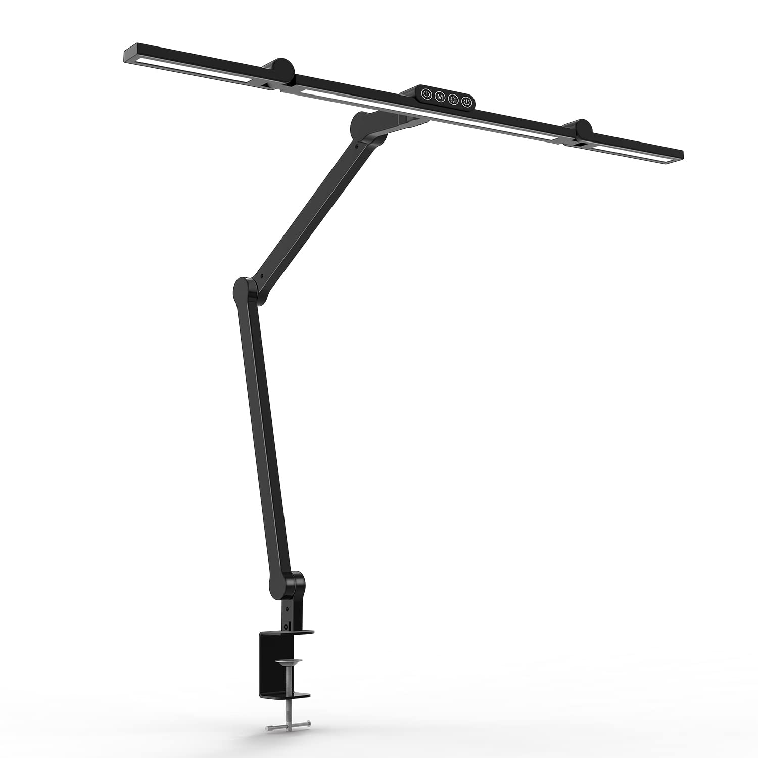 Yaasa Lamp Essential, klemmbare LED-Schreibtischlampe mit Tageslichtsensor | Desk Lamp, Tischlampe in schlichtem Design: Dimmbar, Farbtemperatur 3000-6500K, Haupt- & Zusatzlicht, 6 Gelenke schwenkbar
