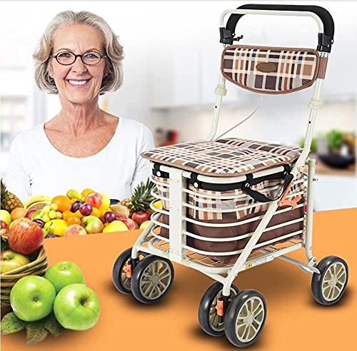 Déambulateur pliable à quatre roues pour sorties sereines et courses