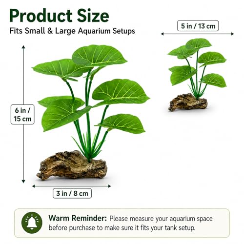 Image of Aquarium Plants Betta Fish Tanks Decor 6-in Soft Aquarium Decorations Silk Fish Tanks Plants Fish Tank Decorations Accessories Goldfish Bowl & Reptile Plants Driftwood