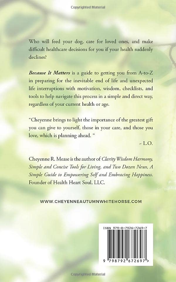 Vista 2 de Because It Matters A Guide to Getting Your Life in Order before You Die