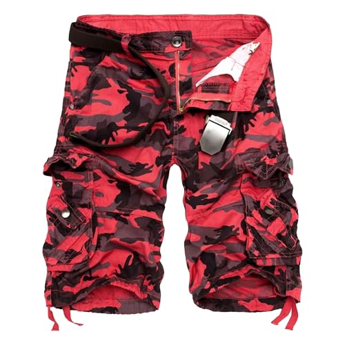 Short cargo camouflage homme multi-poches en coton léger pour travailler confortablement