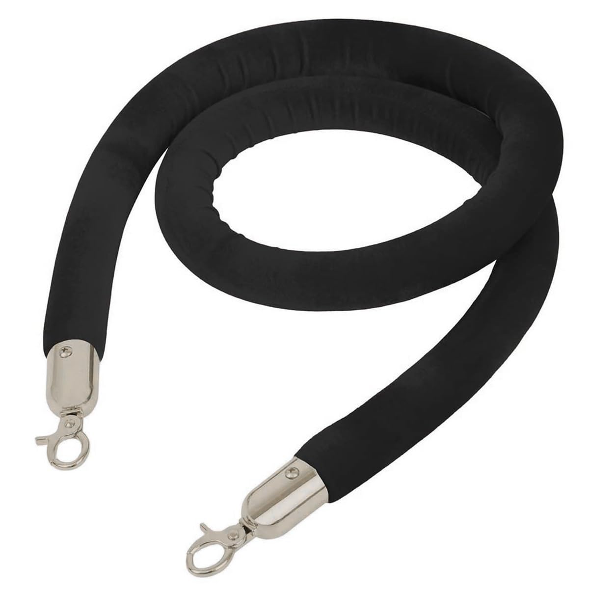 Blue Barrier Ropes for Crowd Control, Stanchion Velvet Rope Barriers for Stanchion Posts Queue Pole, Rope Safety Barrier with Polished Snaps, Black Stanchion Queue Barrier Rope 2-13Ft (Color : Black