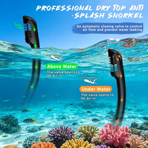Set de Snorkel para Adultos, Mascara de Buceo con Tubo Seco, Gafas de Natación para Adultos miniatura 6