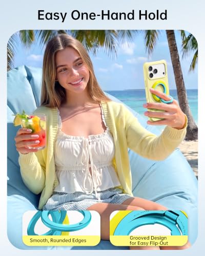Image of SYNCWIRE Magnetic Phone Ring Holder, for MagSafe Phone Grip Stand Kickstand | 360 Rotation, Double-Sided Magnet, Cell Phone Grip Finger Holder, for iPhone 17 16 15 14 13 12 Pro Max, MagSafe Accessories