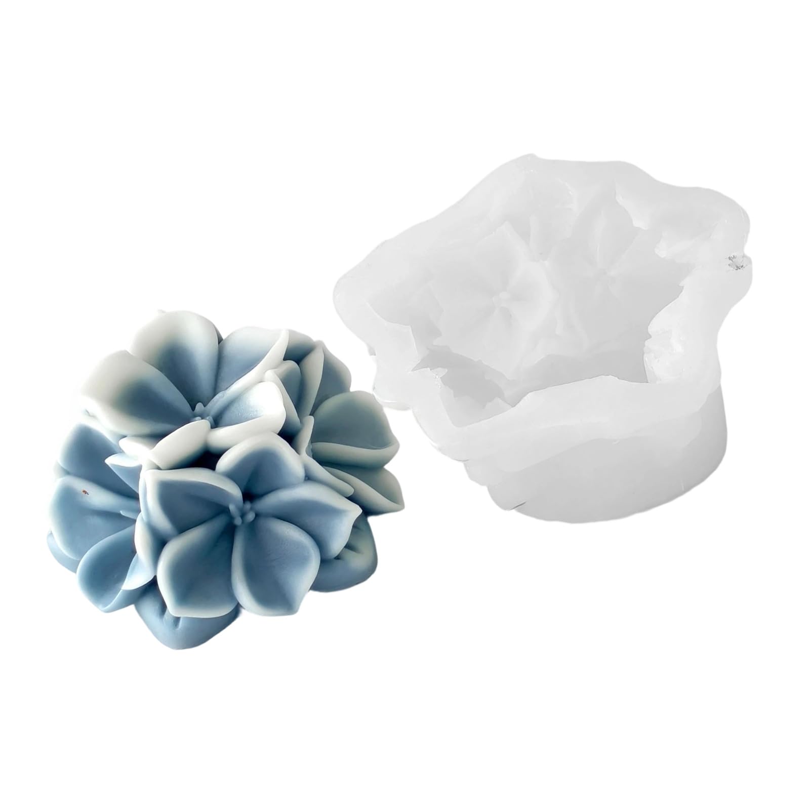 Jtqyfi F671 Silicone Hydrangeas Flower For Craft Baking And Chocolate Making With High Temperatures Resistance Florals Candlewax