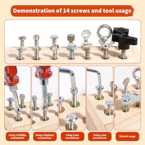 Image of INIFEIDALA Kids Tool Set,Montessori Educational Toys for 3 4 5 Year Old | Montessori Screwdriver Board Set,Sensory Preschool Learning,Toddler Travel,Fine Motor Skills,STEM Toys