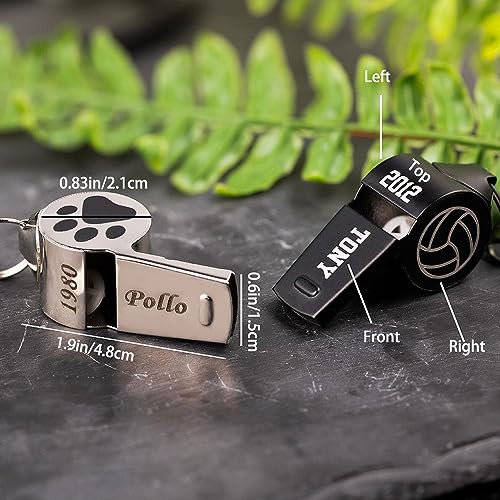Collar con silbato personalizado en acero inoxidable miniatura 3