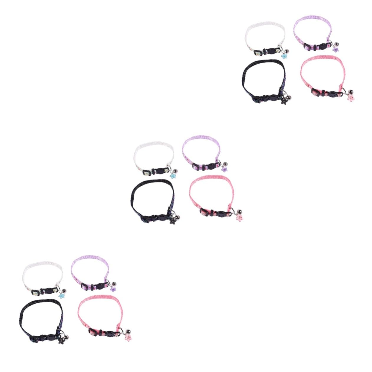 Kisangel 12 Piezas Collar de Gato Cat Collar decoración Floral callar de Perro Ajustable capacitación Collar de Mascota Lazos para Mascotas Gato Mascota Cuello Cadena de Mascotas Nylon
