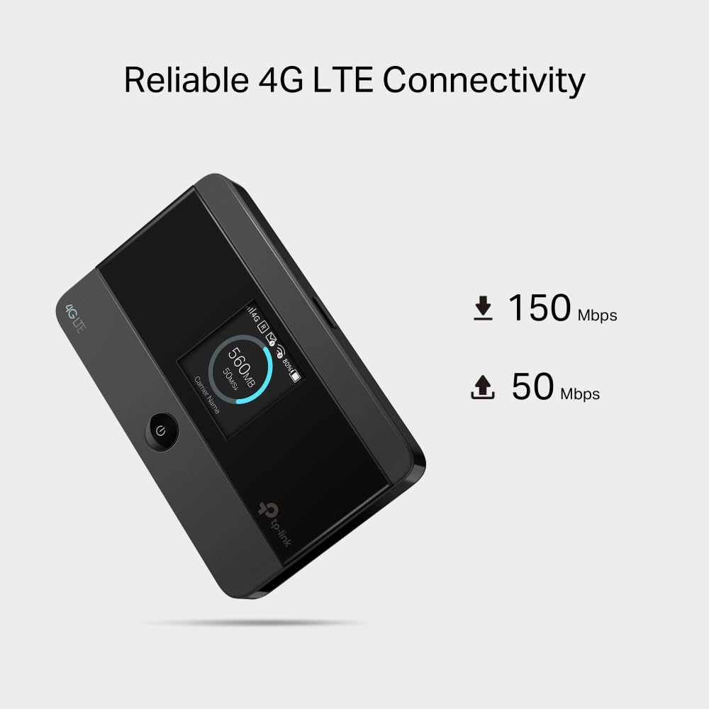 TP-Link M7352 mobilny router Wi-Fi 4G-LTE, do 150 Mbit/s, kolorowy wyświetlacz LCD, akumulator 2100 mAh (do 10 godzin czasu pracy), łączy do 10 urządzeń jednocześnie
