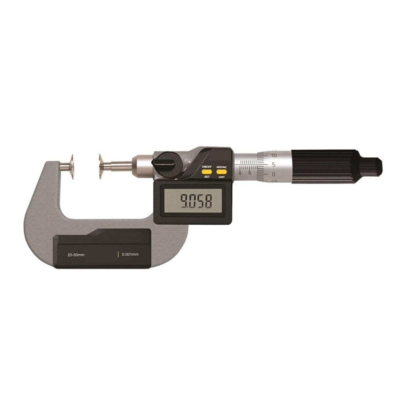 Suwmiarka Cyfrowa, Elektroniczny mikrometr dyskowy IP65 0-25 mm Wodoodporny 0,001 Nieobrotowe wrzeciono 0-1 cala Szybki pomiar 145-01-0