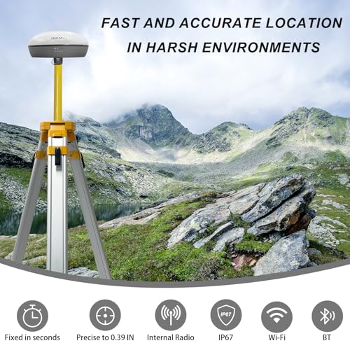 Image of SMA20 Base 900MHz GNSS RTK GPS Surveying Equipment 1408 Channels, Work as Base Station for UAVs /Drones, Land Survey, Topographic Mapping, CORS /NTRIP Correction, Free Software, NOAA Certified