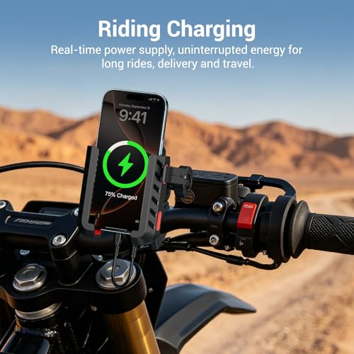 EDYELL Motorcycle Phone Mount with 30W Charger YF303-C - Image 5