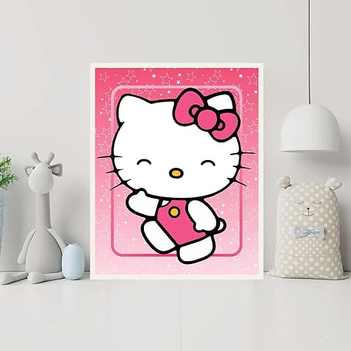 Miniatura 6 de W.O.W.A - Decoración temática de Hello Kitty para bebés y niñas, juego de 6 carteles vibrantes para dormitorio de niños y adolescentes (8 x 10