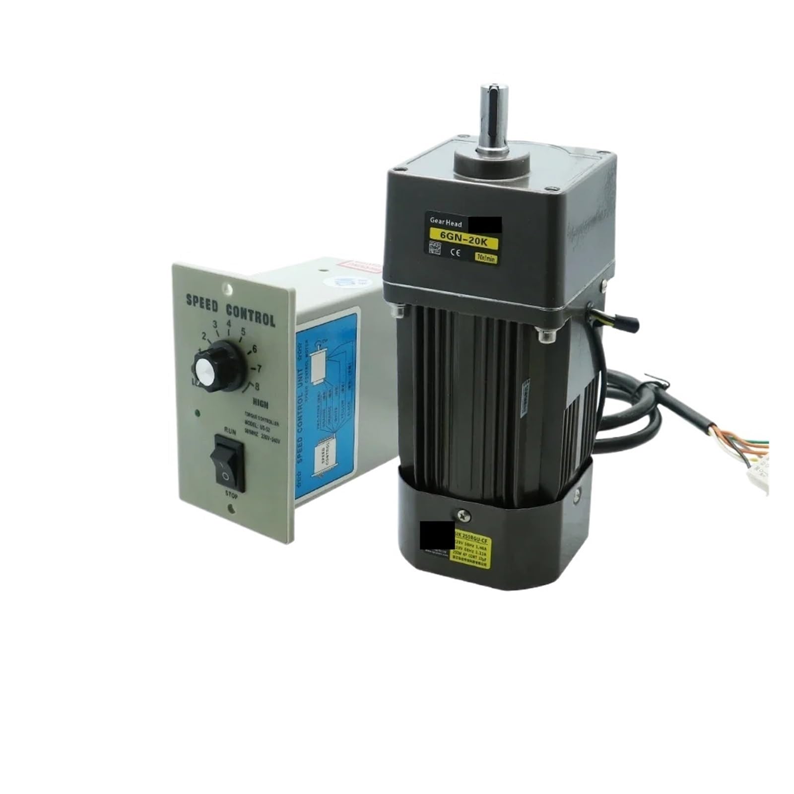 ANERTQUIH Motor 250W AC 220v 50/60hz Single-Phase Asynchronous Induction Shaft 15mm DC(0-8RPM)