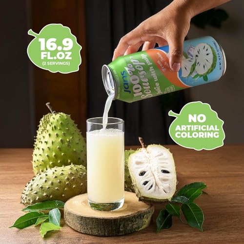 Image of Soursop Juice with Pulp 16.9 oz (Pack of 6) Jans | 100% Pure Soursop Graviola Guanabana Juice | NO Sugar Added, NOT From Concentrate, Fat-Free, Cholesterol-Free, Refreshing Taste of the Tropics