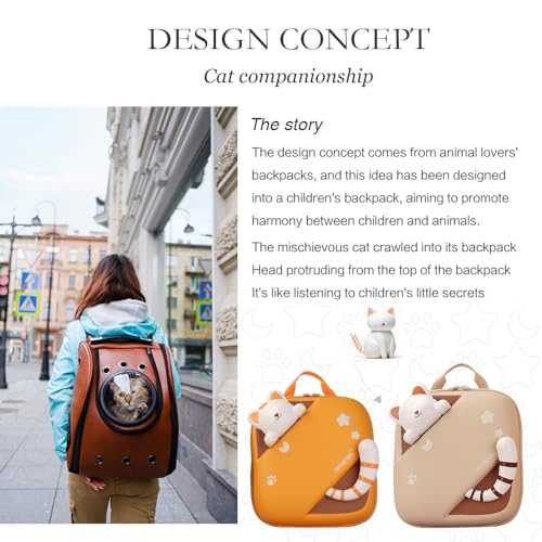 Kids Cat kitty Backpack for Preschool, Cute Cat Bag Gift for Toddler, Travel kindergarten kitty Bag for Boys Girls Ages 3-82