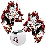 wolf sticker 【Geeignete Größe】Die Größe ist: 18 x 25cm, linker Wolfskopf, rechter Wolfskopf, insgesamt 2 Aufkleber.