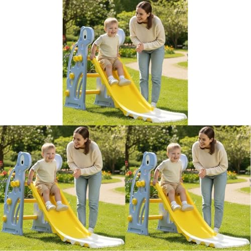 Image of Lifelong Cuppy Slide for Kids (2-4 Years) | Compact Indoor & Outdoor Baby | Durable Plastic & Rounded Edges Slide with Anti-Slip Steps | Stable Design & Easy Assembly Smooth Slider for Toddlers