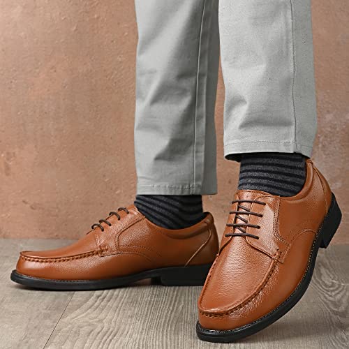 Image of Auserio Men's Full Grain Leather Derby Lace Up Formal Shoes | Anti Skid Sole & Waxed Laces | Antimicrobial & Heat-Insulating | Memory Foam Padded Insole | Shoes for Office & Parties (SSE 231.232.233)