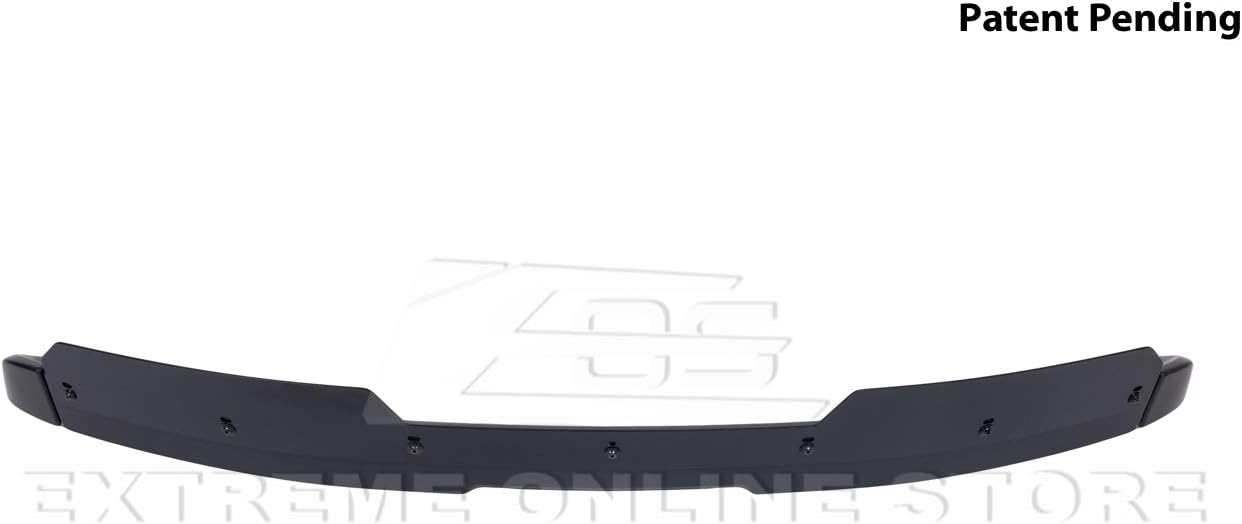 Replacement for 2016-Present Chevrolet Camaro All Models | 1LE Extended V2 Style ABS Plastic Matte Black Add On Rear Trunk Lid Wing with Aluminum Painted Glossy Black WickerBill Spoiler