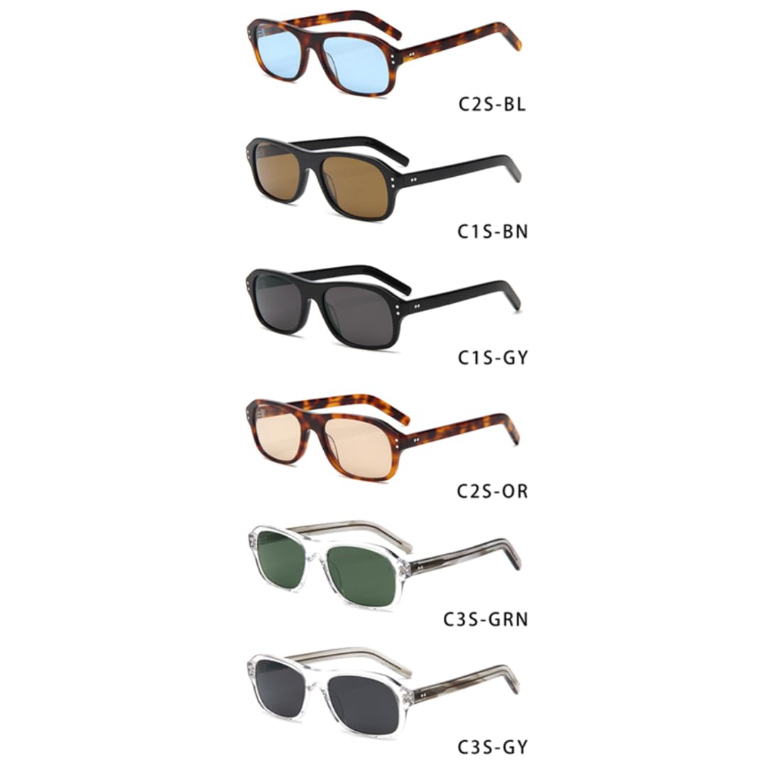 Lunettes de soleil rétro femme à monture fine épaisse en acétate, protection UV400