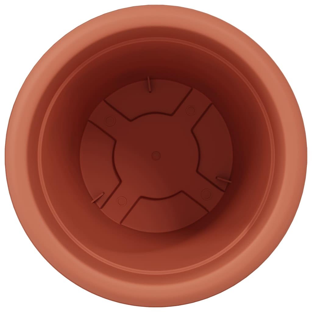 24er Set Runder Blumentopf Ø 39 x 32 cm Kunststoff, Großer Pflanztopf Ziegelrot für Garten, Balkon und Terrasse, Wetterfester Pflanzkübel mit Entwässerungslöchern für Innen und Außen