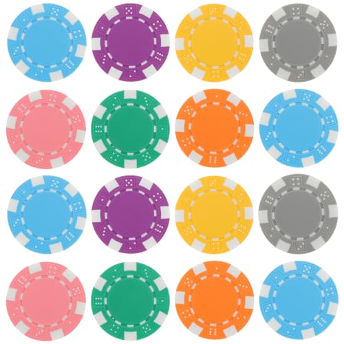 VANZACK Poker Chips Game Counting Chips Clay Poker Chips Markers Poker Chips Set Reusable Plastic Tokens for Poker Games