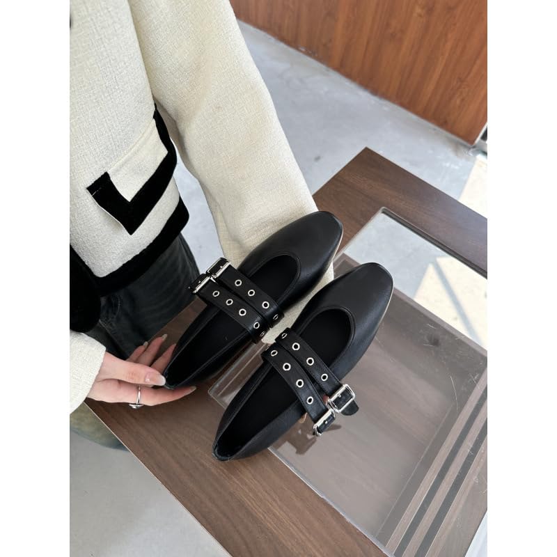 Emo Shoes Mary Janes Ballet Flats Y2K Retro Rave Grunge Buckle Shoes for Women Preppy Teen Girls - Non Slip Kawaii Elegant Cute Comfortable Walking Birthday Gifts Back to School Party Lightweight3