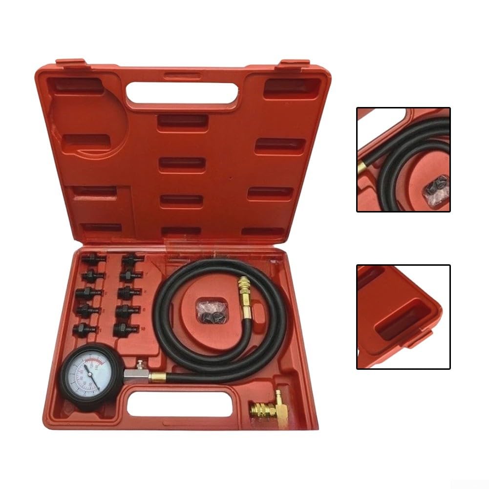 Kit de prueba de presión de aceite con calibre 10 adaptadores de latón
