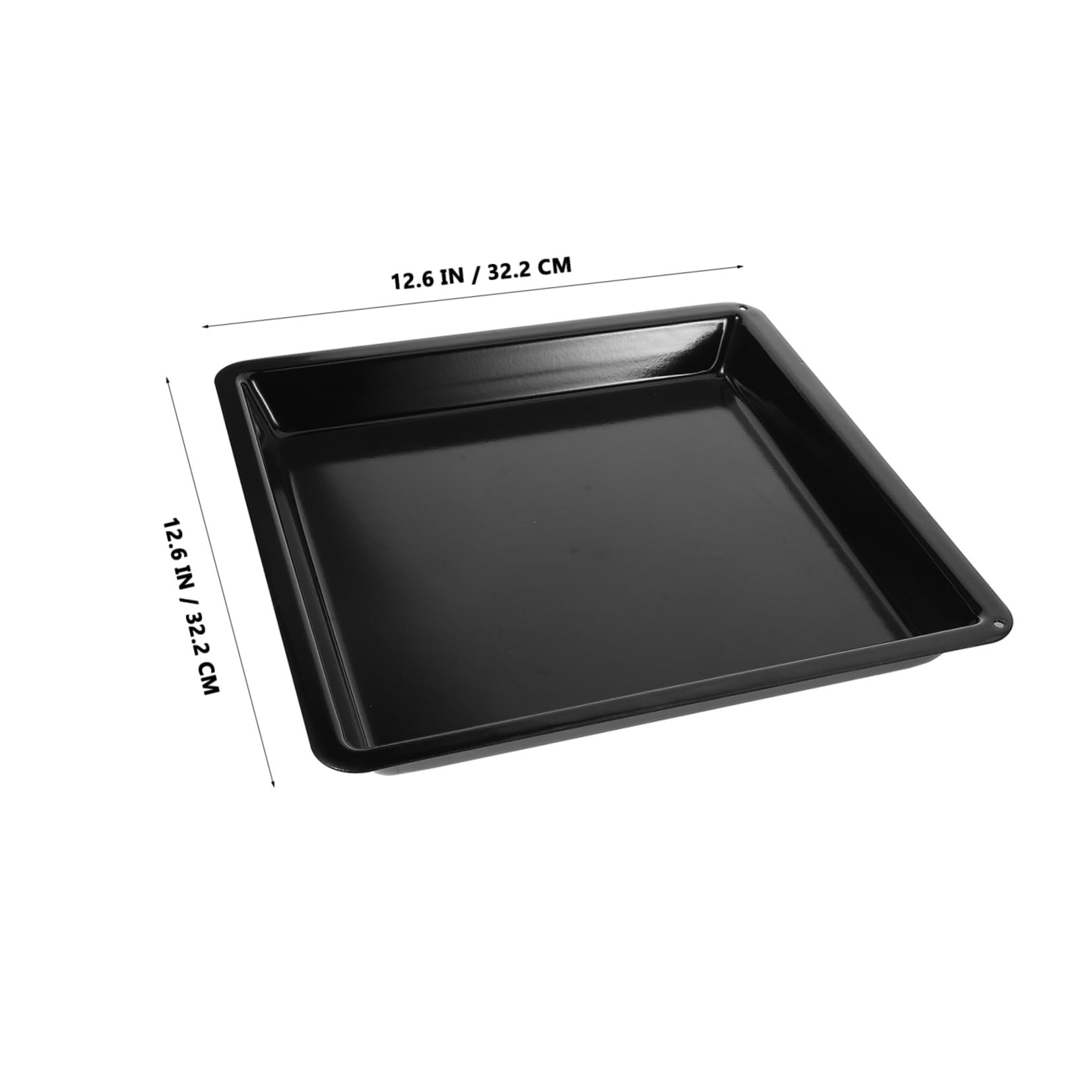 NOLITOY Backblech Schwarzem Emaille Profiqualität Antihaftbeschichtet 32,2x32,2x3,2cm Gastronomie Backform für Backofen Große Bratform Langlebig