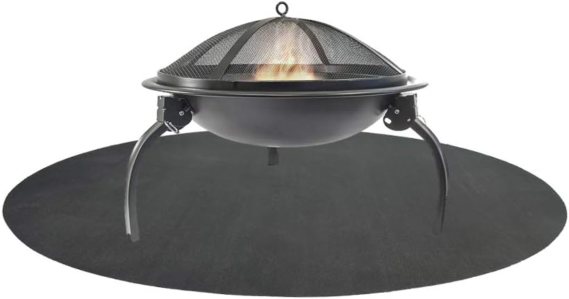Sahamoduo Fireproof Mat Under The Grill Mat/Fire Pit Mat/Ember Mat/Protective Deck and Patio Mat/Round Mat (39 inch)