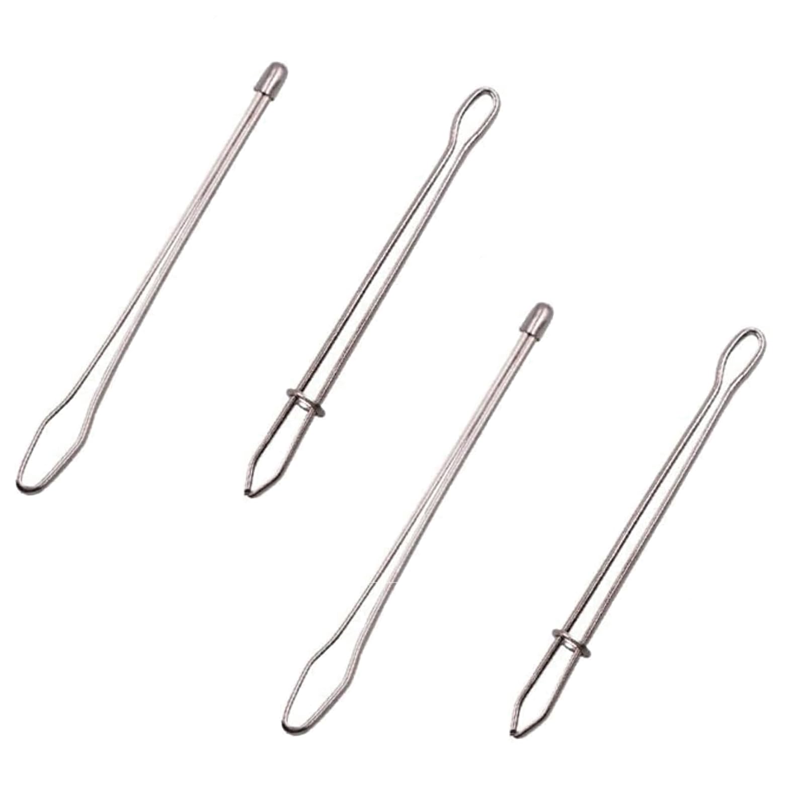 4 Pcs Threader Tweezer, Elastic Cord Stainless Steel Threader, Elastic Band Threading Aid, Crafting Rope Cord Pulling Thread Tool for DIY