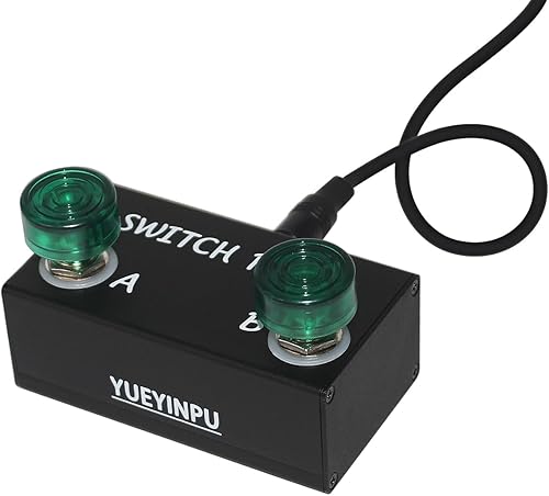 Yueyinpu Pedal de doble interruptor para pedal de efecto de guitarra con cable TRS (pestillo doble interruptor)