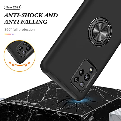 Image of Galaxy A42 5G Case for Samsung A42 Case Military Grade Shockproof Built-in Ring Holder Kickstand Car Mount Armor Heavy Duty Protective Case for Galaxy A42 Phone Case (Purple)