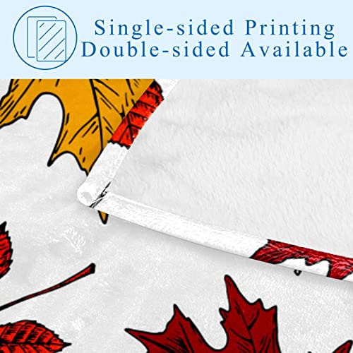 Couverture douce de qualité supérieure lit et canapé feuilles d'érable 150x100 - 5