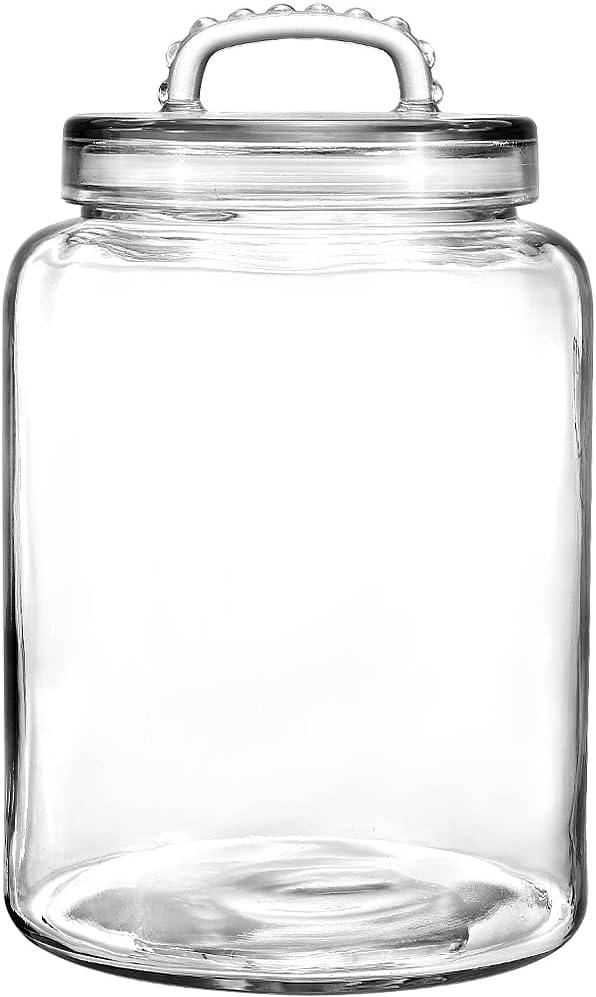 3 Gallon Glass Jar with Lid, Wide Mouth Large Glass Canister with lid
