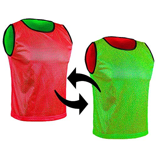 SPORTSBIBS Petos Respirable de Fútbol - Camisetas De Dos Caras De Malla Abierta y Ligera, Chaleco De Entrenamiento para Mujeres, Hombres, Jóvenes y Mayores, Muchos Colores, Sportivo Promozionale