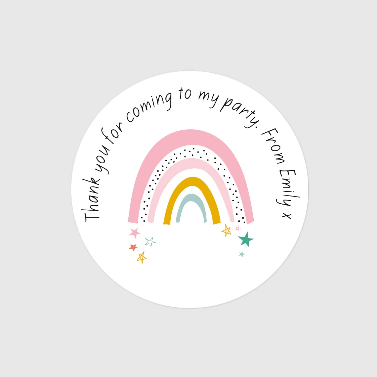 Personalised Sweet Cone Stickers - Chasing Rainbows - Pack of 35