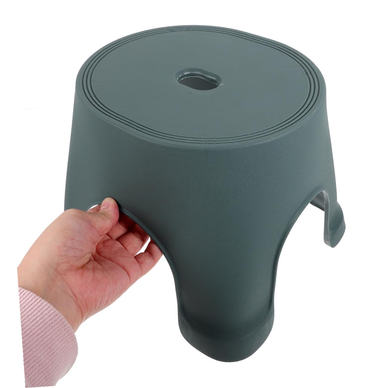 ERINGOGO Rutschfester Kunststoff Badhocker Großer Tritthocker für Badezimmer und Wohnzimmer Vielseitig Einsetzbar Sicherer Toilettenhocker mit Stabilem Leichtem Design in Laufgrün