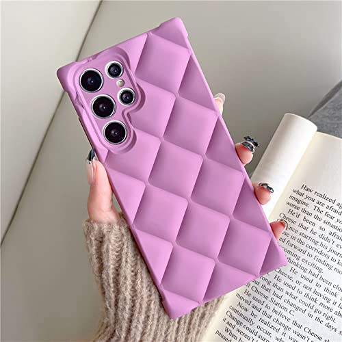 Coque Samsung S21 anti-choc carrée motif treillis de diamants pour votre style urbain