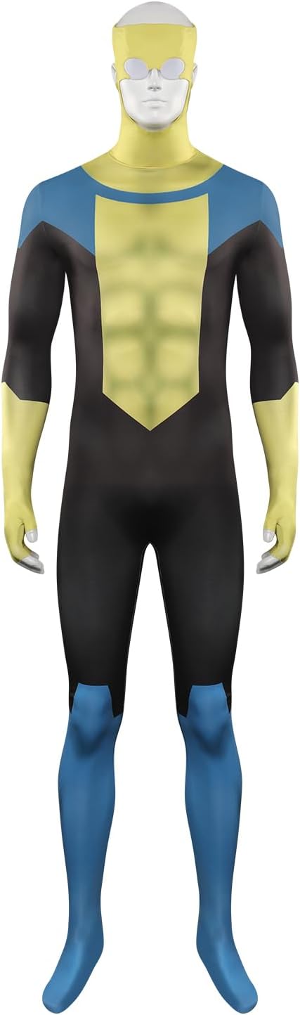 Invincible Cosplay Costume Invincible Jumpsuit Mark Grayson Bodysuit Mark One-piece Onesie Halloween Outfits Adults