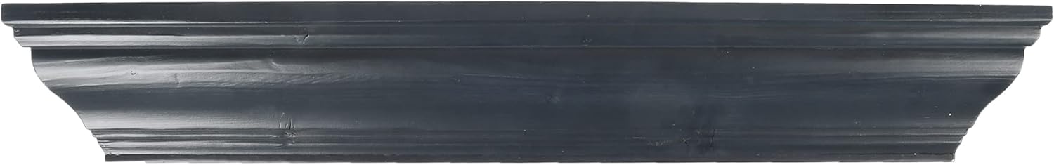 Prinz Shelves Large 36" Black Wash Crown Molding Wood, Floating Wall Shelves for Bathroom, Bedroom, Wall Decor, 36" X 5" X 4' Black 36" X 5" X 4''