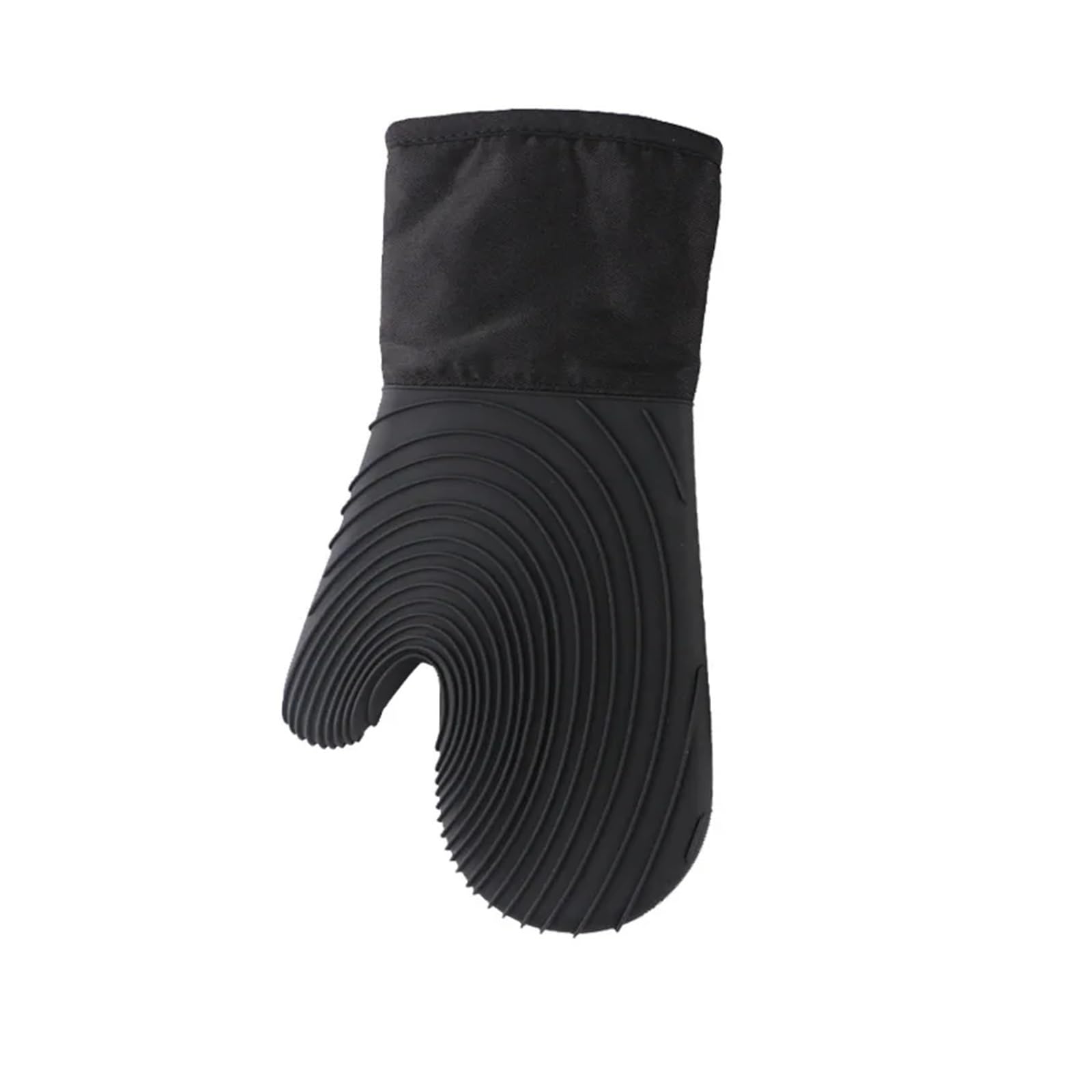 Oven Gloves Silicone Insulated Gloves Microwave Anti-scald Kitchen High Temperature Resistant Thickened Baking(Black)