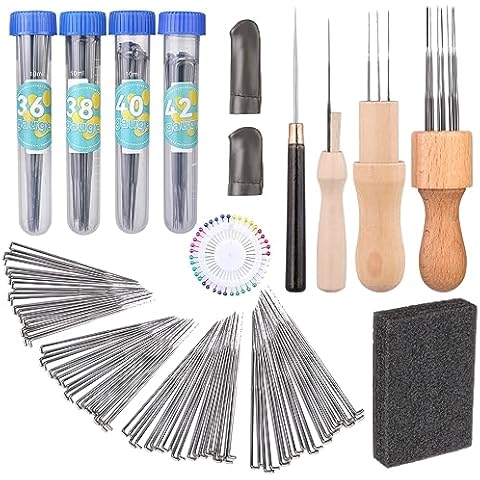 Yizzvb 127 PCS Needle Felting Needles, 4 Sizes Felting Needles, Needle Felting Tools Wool Felting Supplies Kit with 3 Types Wooden Holders, Foam Pad, Needle Felting Starter Kit for DIY Crafts Cover