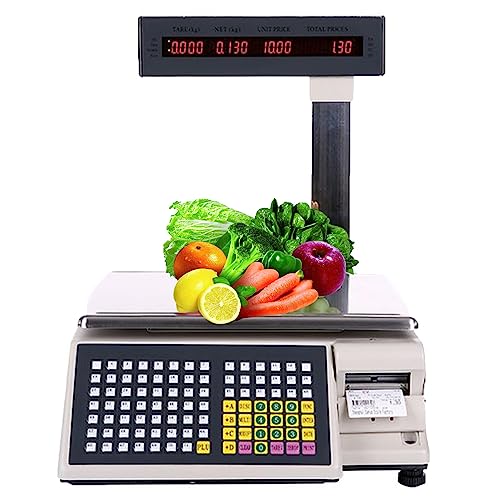 Báscula digital comercial con impresora y pantalla doble miniatura 1