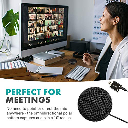 Movo Mini Stereo Usb Computer Microphone With 360-Degree, 10' Range And Usb Adapter Compatible With Laptop, Mac/Pc - Perfect For Podcasting, Gaming, Remote Work, Conference, Livestream And Desktop Mic #TOP2