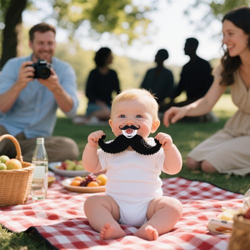 Image of Funny Baby Pacifiers,Mustache Pacifiers 0-18 Months for Babies,Mustache Binky,Gift for Newborns,Infants,Toddlers,Baby Boys,BPA Free(Mustache Pacifiers)