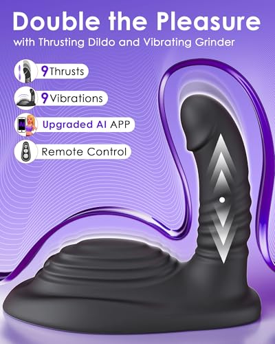 Image of Riding Grinding Thrusting Dildo Vibrator - APP, Remote Control Anal Toy Grinder with Thrusts & Vibrations for Clit Perineum G Spot Anal Sex Toys, Anal Vibrators Adult Toys for Women Couple Men Dildos